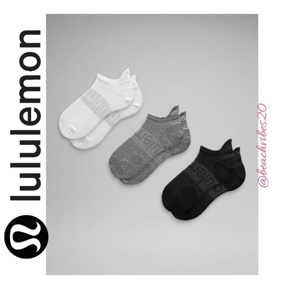 LULULEMON ATHLETICA Power Stride No-Show Sock with Active Grip *3 Pack L LL-243
